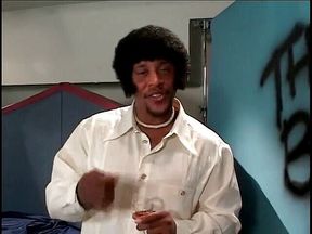 Busty brunette rides big black cock reverse cowgirl style