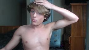 Cute Blonde Twink Blows Huge Cumshot on Chest