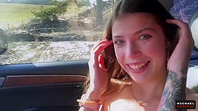 Real Russian Teenager 18+ Hitchhiker Cutie Acceded To Make Deepthroat Oral Stranger For Money And Drank Cum - Mihanika69 And Michael Frost