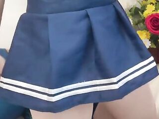 Tiny Hana in College Outfit Bang Banana Fruit Hawt Fellatio