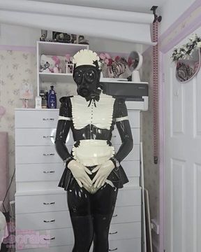 Sissy Latex Maid Loralei Starts Her New Job!