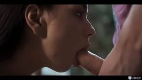 Time Frozen Black Angel Gets Her Holes Pumped By Sam Bourne