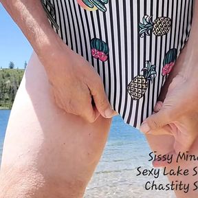 SISSYMINDY Lakeside Swimsuit chastity cage dance