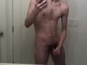 19 year old Jesse Gold jerks his hairy cock