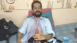 Guy Smoking and Jerking Off