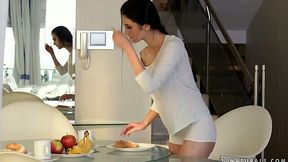 Crystal Greenvelle is having great and passionate sex after breakfast