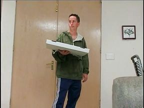 Pizza boy comes over and eats out the lonely milf's pussy