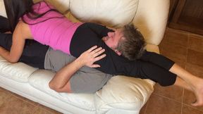 Lazy Husband Headscissored On The Sofa | WMV