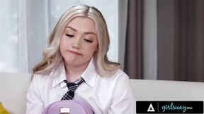 GIRLSWAY - Mature MILF Reya Lovenlight Seduces Stepdaughter Eva Nyx With STRAP-ON To Avoid Expulsion