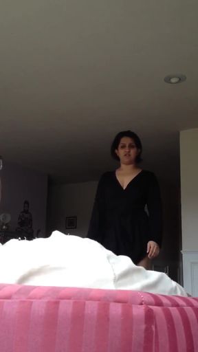 Indian milf seduces with a striptease and edging