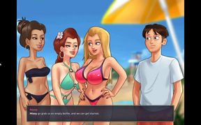 Summertimesaga-horny MILFs Beach Party Threesome