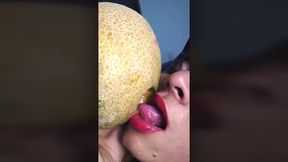 ts angelique monroe - fucking a melon and cum