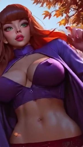Daphne Blake Sexy Dance In Red Panties For Adult Boys. Bouncing Boobs AI   Clip 3