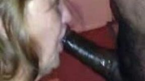 Lewd mature chubby bitch was blowing strong fat black cock