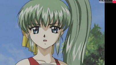 Big-titted cartoon babe Ken gets her anime tits drenched in hot hentai action