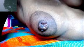 Soft perky nipples with holes in them dripping cream
