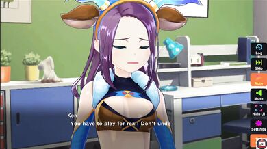 Stuffed in holiday cosplay with big tits and anal in this raunchy visual novel