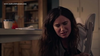 Kathryn Hahn pants pulled down exposes panty while spanking her own ass