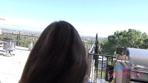 Amateur Model BTS car fun and vacation and massive foreplay in the car warming your cock up for later POV