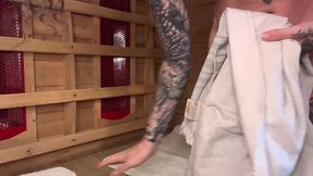 sucking and squirting in the sauna pov