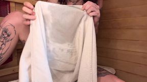 sucking and squirting in the sauna pov