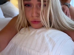 Alluring blonde teen lets herself be fucked by stepbro