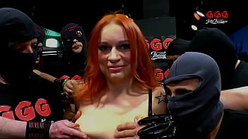 GGG - GERMAN HOTTIE - THE FIRST TIME TO SWALLOW CUM AT THE GGG GANGBANG STUDIO