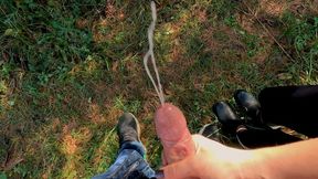 Naughty Nature Handjob - Outdoor Male POV Handjob With Huge Cum