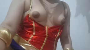 full version: sissy wonder woman workout routine while being anal fucked by an enormous butt plug