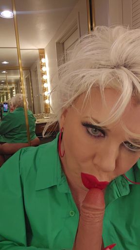 Fat Bimbo Playing in Mirror
