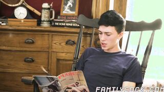Skinny youngster cums while barebacked by stepdaddy
