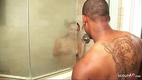 Cute Teen Khloe Kush seduce to Interracial Sex in Shower by Big Cock