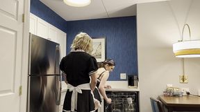 crossdressing boss fucked petite trans maid worker