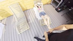 Dickflash Roof Adventure: Part 1 a Little Redhead Slut Gives Me Fast Cumshot on Her and While Her Boyfriend Waits