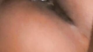 Busting a nut all over Teenieweenii after fucking Creamy ebony Snatch