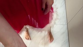 Double Creampie for Christmas - in a Girl's Pussy and After Cum in Stepmom's Mouth - with English Subtitles