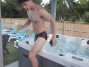 NastyTwinks - Outdoor Shower - Jay Angelo Takes Shower When Jordan Haze Joins, Bareback Shower Fuck