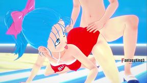 young bulma on the beach | dragon ball