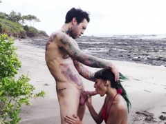 Skimpy swimsuit clad Janice Griffith boned by the beach