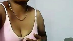 Incredibly voracious Desi MILF plays with her big boobs on webcam