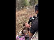 Slutty Canadian Girlfriend Mandi Cat Outdoor BJ