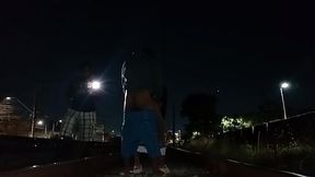 WIFE ASKS FOR HELP TO CROSS THE TRAIN LINE AND GIVES A HOT THING TO THE HELPFUL GUY