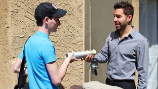 Young paper delivery guy is looking for some funding for college