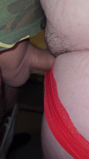 Old Pervert Cums on My Hairy Pussy Big Dick Head