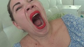Yawning sexy red lips 2 tf