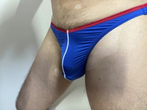 white line Blue  panty