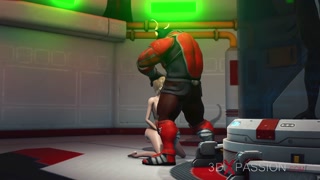 Alien monster fucks hard a young blonde in the sci-fi lab