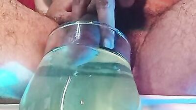 I Pee and Cum Inside a Glass Glass of Water