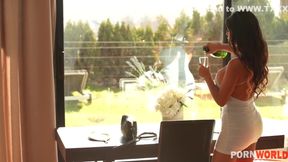 Sheila Ortega And On The Couch - Busty Brunette Sucks & Fucks Husband