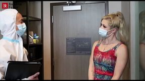 Blonde teen whore Kay gets Asian man's cum in her wap for covid cure